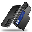 Etui do Samsung Galaxy S21 FE, Sliding Card Holder, czarne