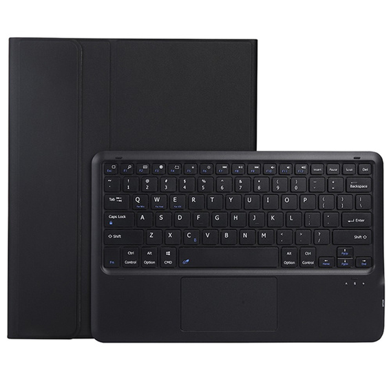 Etui z klawiaturą do Samsung Galaxy Tab S9+, Leather Pen Slot TouchPad, czarne