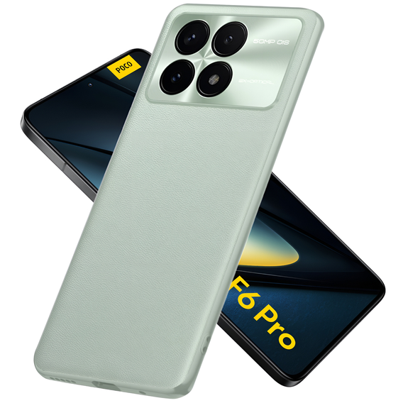 Etui skórzane do Xiaomi Poco F6 Pro, leather hybrid, zielone