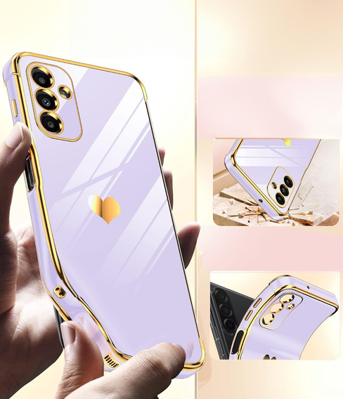 Etui do Samsung Galaxy A36 5G, Electro heart, fioletowe + Szkło 9H