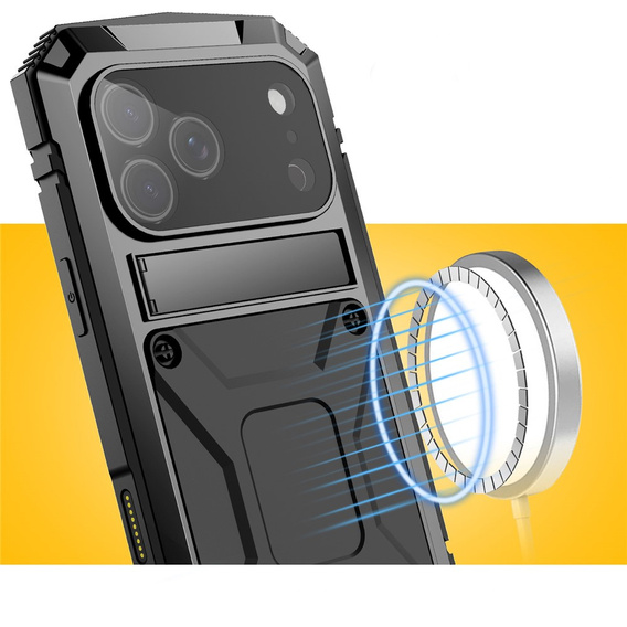 Etui R-JUST z podstawką i wbudowanym szkłem do iPhone 17 Pro Max