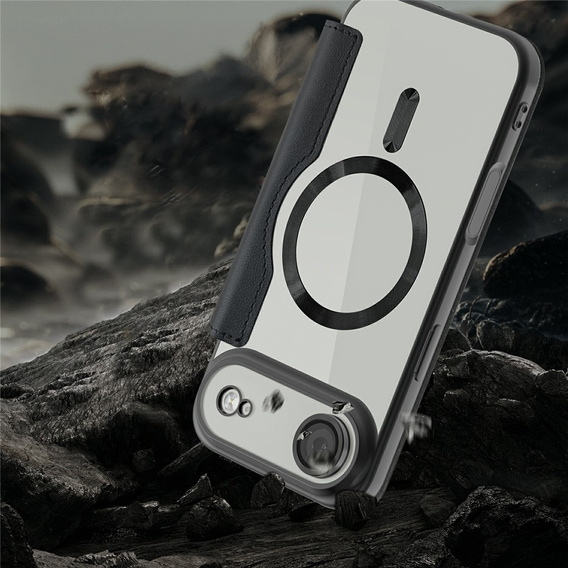 Etui z klapką do iPhone Air, RFID Wallet MagSafe z ochroną aparatu, czarne