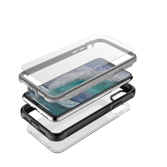 Etui do iPhone X / XS, Shockproof, z folią, czarne