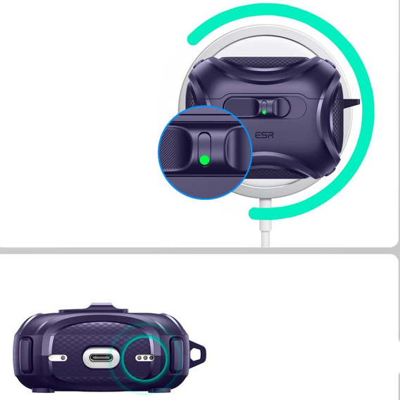 Etui na słuchawki z MagSafe ESR Cyber FlickLock do Apple AirPods Pro 3