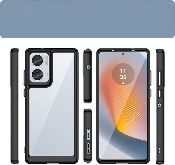 Etui do Motorola Edge 50 Fusion 5G, Fusion Hybrid, przezroczyste / czarne