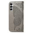 Etui z klapką do Samsung Galaxy A05s, Butterfly, szare