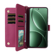 Etui z klapką do Xiaomi Poco F7 Pro / F7 Ultra, Crossbody Leather Wallet, bordowe