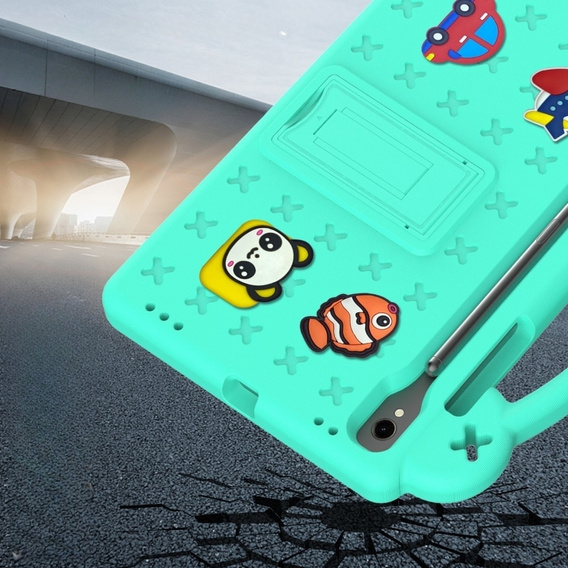 Etui do Samsung Galaxy Tab S7/S8/S9, Cute Patterns, z podstawką, Zielone