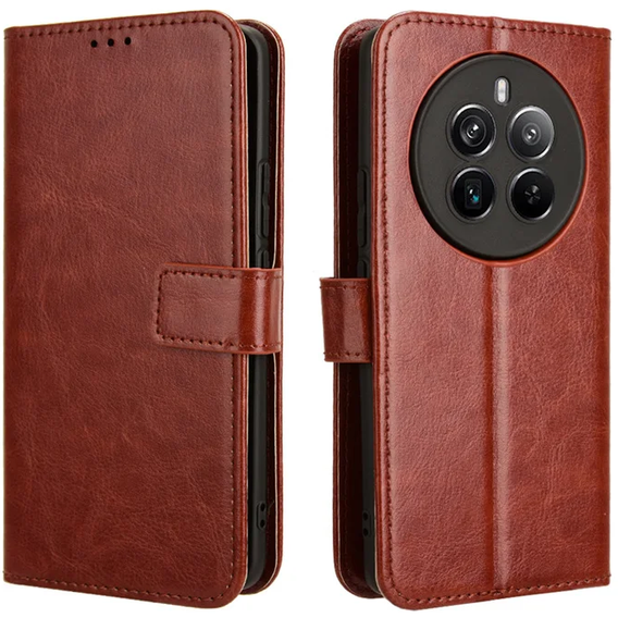 Etui z klapką do Realme 12 Pro 5G / 12 Pro+ 5G, Crazy Horse Wallet, brązowe