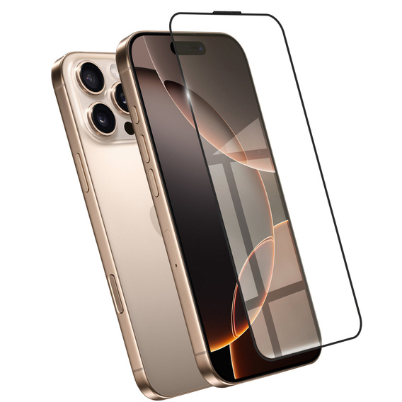 Szkło Hartowane 3D do iPhone 16 Pro Max, z czarną ramką
