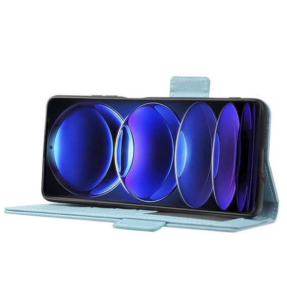 Etui z klapką do Xiaomi Redmi Note 12 5G / POCO X5 5G, Wallet Litchi Magnet, niebieskie