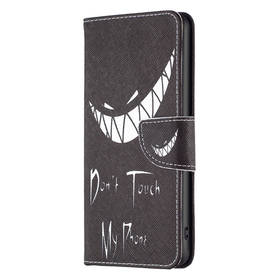 Etui z klapką do Xiaomi Redmi Note 13 5G, Wallet, Don't Touch My Phone czarne