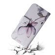 Etui z klapką do Oppo A17, Wallet, Flower białe