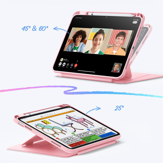 Etui do iPad 11" 2025 A16 (11 gen.) / iPad 10.9" 2022 (10 gen.), ESR Flip Hybrid, różowe