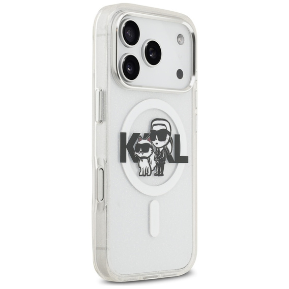 Etui Karl Lagerfeld IML Glitter Karl and Choupette MagSafe do iPhone 17 Pro