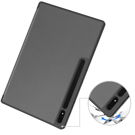 Etui do Samsung Galaxy Tab S10 Ultra, Smartcase z miejscem na rysik, szare