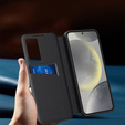 Etui z klapką do Samsung Galaxy S24 FE, Smart View Wallet, czarne