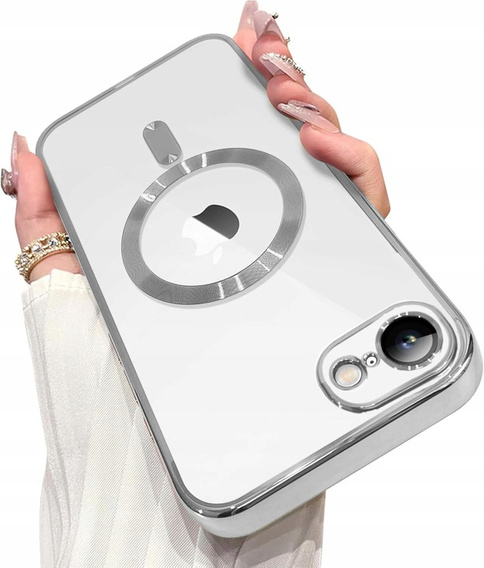 Etui do iPhone 7/8/SE 2020/SE 2022, Electro MagSafe, srebrne + Szkło na ekran