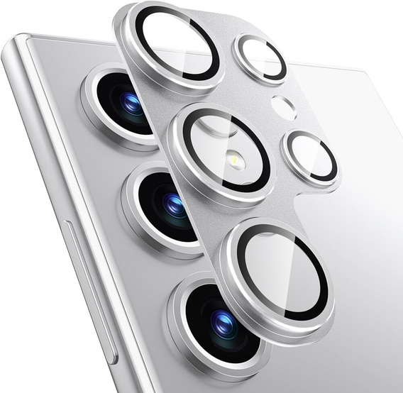 2x Osłona ze szkłem na obiektyw do Samsung Galaxy S24 Ultra, ERBORD, szara