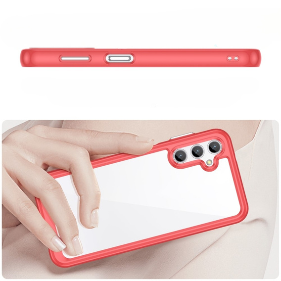 Etui do Samsung Galaxy A14 4G/5G, Fusion Hybrid, przezroczyste / czerwone