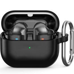 Silikonowe etui ochronne z karabińczykiem – do Galaxy Buds3 / Buds3 Pro - czarne
