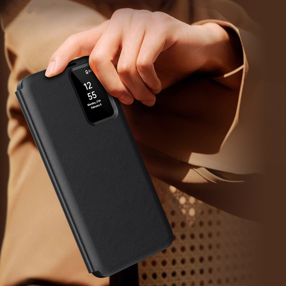 Etui z klapką do Samsung Galaxy S22, Smart View Wallet, czarne