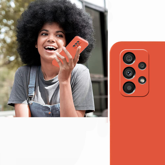 Zestaw Etui ERBORD do Samsung Galaxy A13 4G, Silicone Lite, Red + Szkło