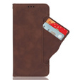 Etui z klapką do Xiaomi Poco F7 Ultra, Card Slot, brązowe