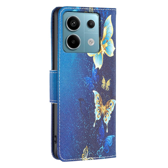 Etui z klapką do Xiaomi Redmi Note 13 Pro 5G, Wallet, Butterflies niebieskie
