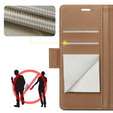 Etui do Samsung Galaxy S24, ERBORD Glossy Litchi, portfel z klapką, brązowe