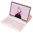 Etui z klawiaturą do iPad 10.2" 2021/2020/2019 (9/8/7 gen.) / Air 10.5" 2019 (3 gen.), Leather Pen Slot, różowe rose gold