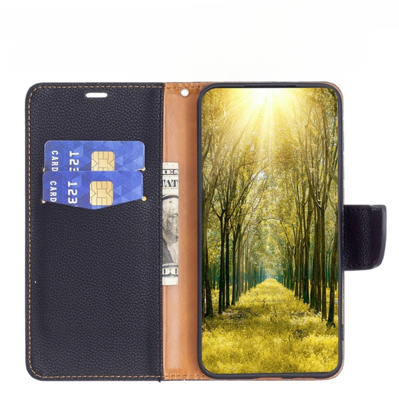 Etui z klapką do Samsung Galaxy A54 5G, Wallet Litchi Magnet, czarne