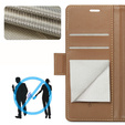 Etui do Xiaomi 14T Pro, ERBORD Glossy Litchi, portfel z klapką, brązowe
