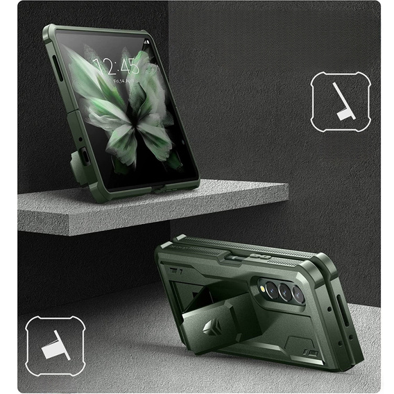Etui pancerne do Samsung Galaxy Z Fold 3 5G, Dexnor Full Body, zielone