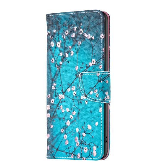 Etui z klapką do Infinix Hot 40i, Wallet, Sakura niebieskie