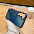 Etui do Samsung Galaxy S21 FE, do MagSafe, ERBORD Matt Case, granatowy + Szkło na ekran