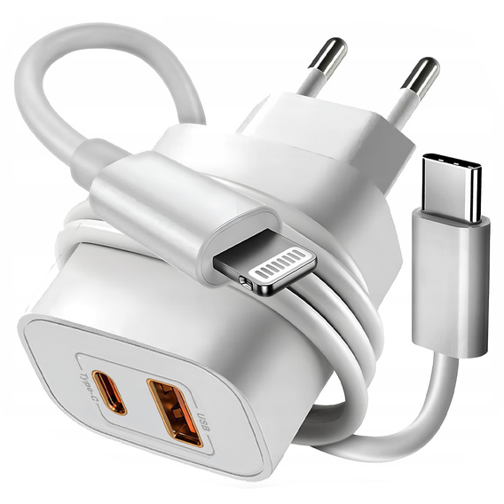 Szybka ładowarka USB-C 20W z kablem lightning 1m do iPhone – szybkie i bezpieczne ładowanie każdego dnia