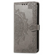 Etui z klapką do Huawei nova 8i, Mandala, szare