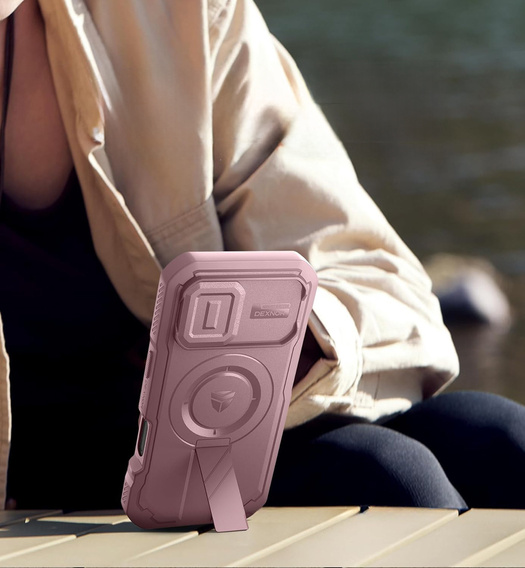 Etui Dexnor pancerne z podstawką i przesłoną aparatu, do MagSafe do iPhone 17