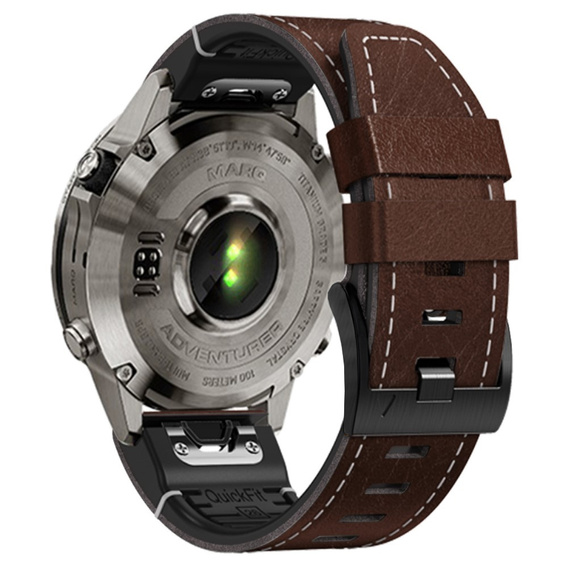 Pasek skórzany Quickfit do Garmin Fenix 5/6/6 PRO/7 Forerunner 965/955/945, Kawowy