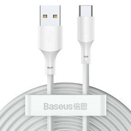 Zestaw 2 kabli Baseus Simple Wisdom USB-A do USB-C 1,5 m 5A - biały