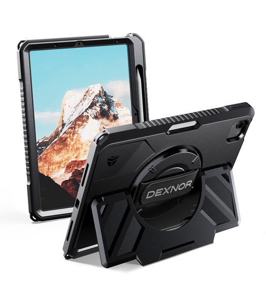 Etui Dexnor 360° z paskiem i uchwytem na rysik do iPad Air 11" 2025/2024 (7/6 gen.)