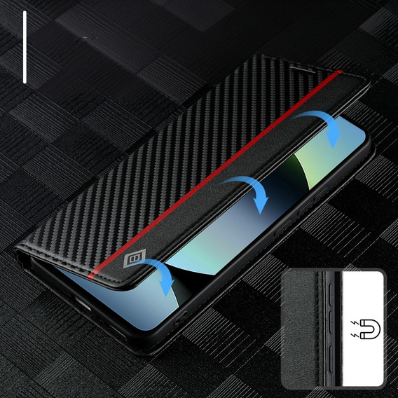 Etui LC.IMEEKE do Xiaomi Redmi Note 14 4G – elegancka ochrona i praktyczne funkcje - czarne