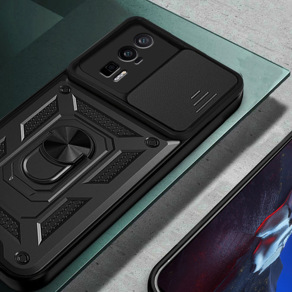 Etui pancerne do Xiaomi Poco F5 Pro, CamShield Slide, czarne