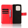 Etui z klapką do Motorola Edge 50 Ultra, Crazy Horse Wallet, czerwone
