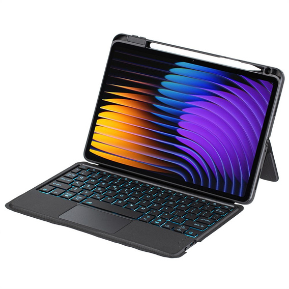 Etui z klawiaturą do Xiaomi Pad 7 / 7 Pro, Keyboard Touchpad, czarne