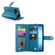 Etui z klapką do Samsung Galaxy A17 5G, Wallet Zipper Pocket, portfelowe, niebieskie