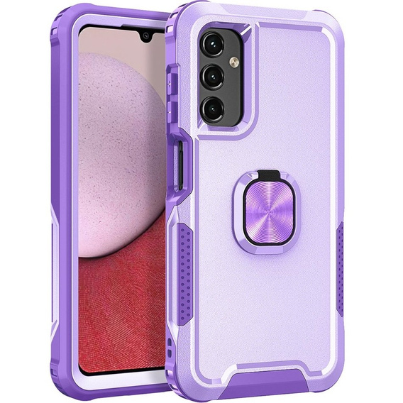 Etui do Samsung Galaxy A14 4G/5G, pancerne z ringiem, fioletowe