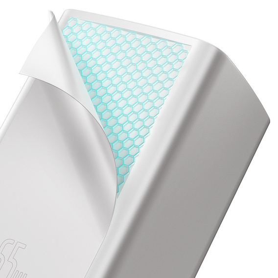 Ładowarka sieciowa Baseus GaN2 Lite 65 W USB-C + USB-A, biała (EU)