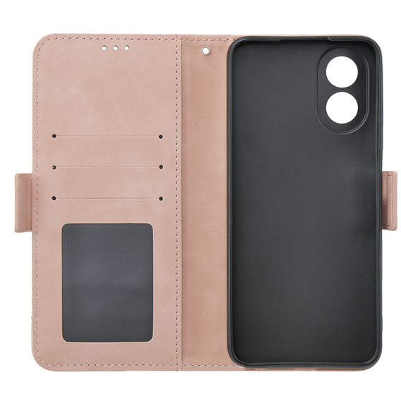 Etui z klapką do Oppo A38 4G / Oppo A18 4G, Card Slot, różowe